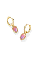 Hallie Gold Huggie Earrings Sunrise Watercolor Illusion